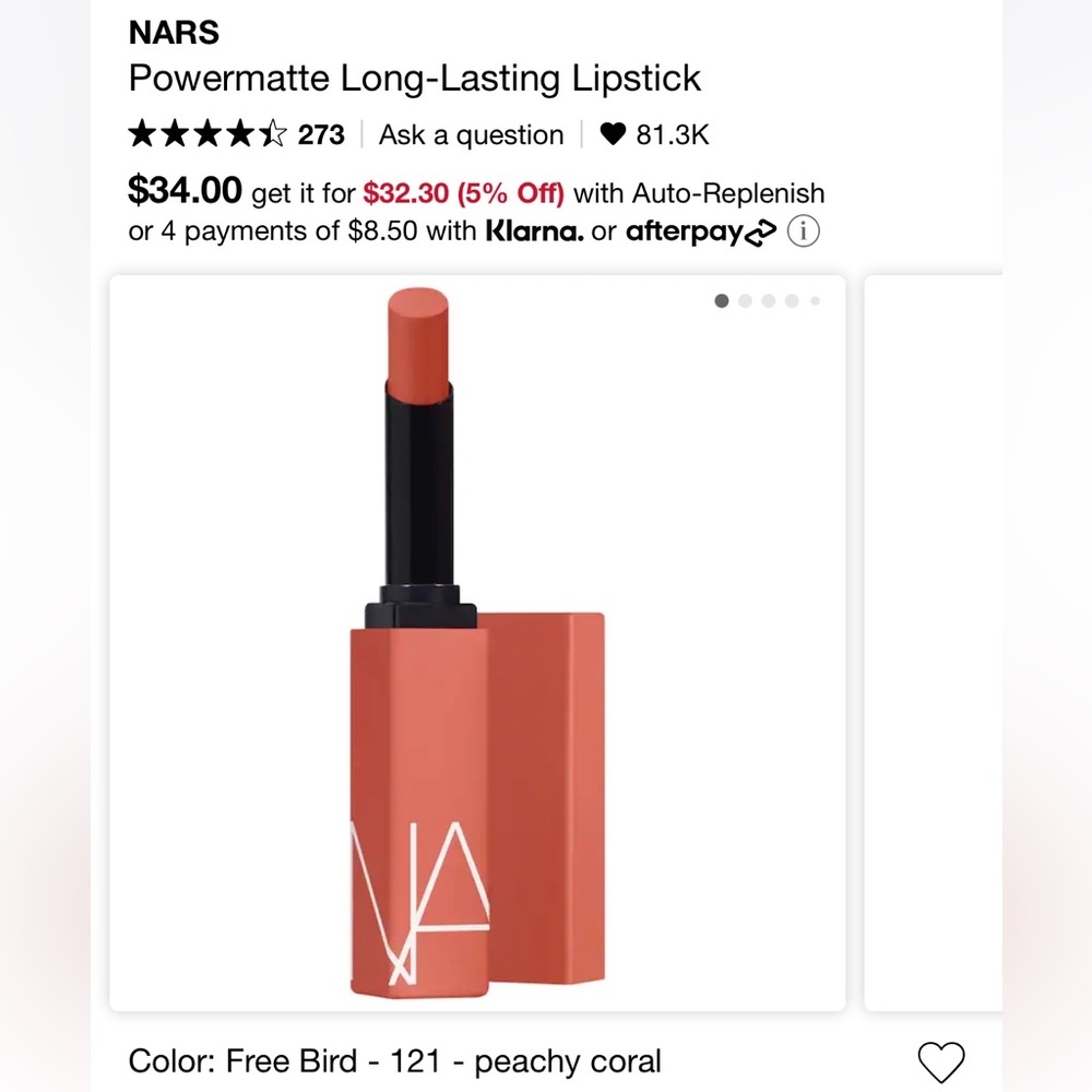 NARS Powermatte lipstick BNIB